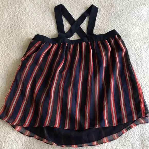 Zara striped flowy chiffon tank top XS - Picture 4 of 12